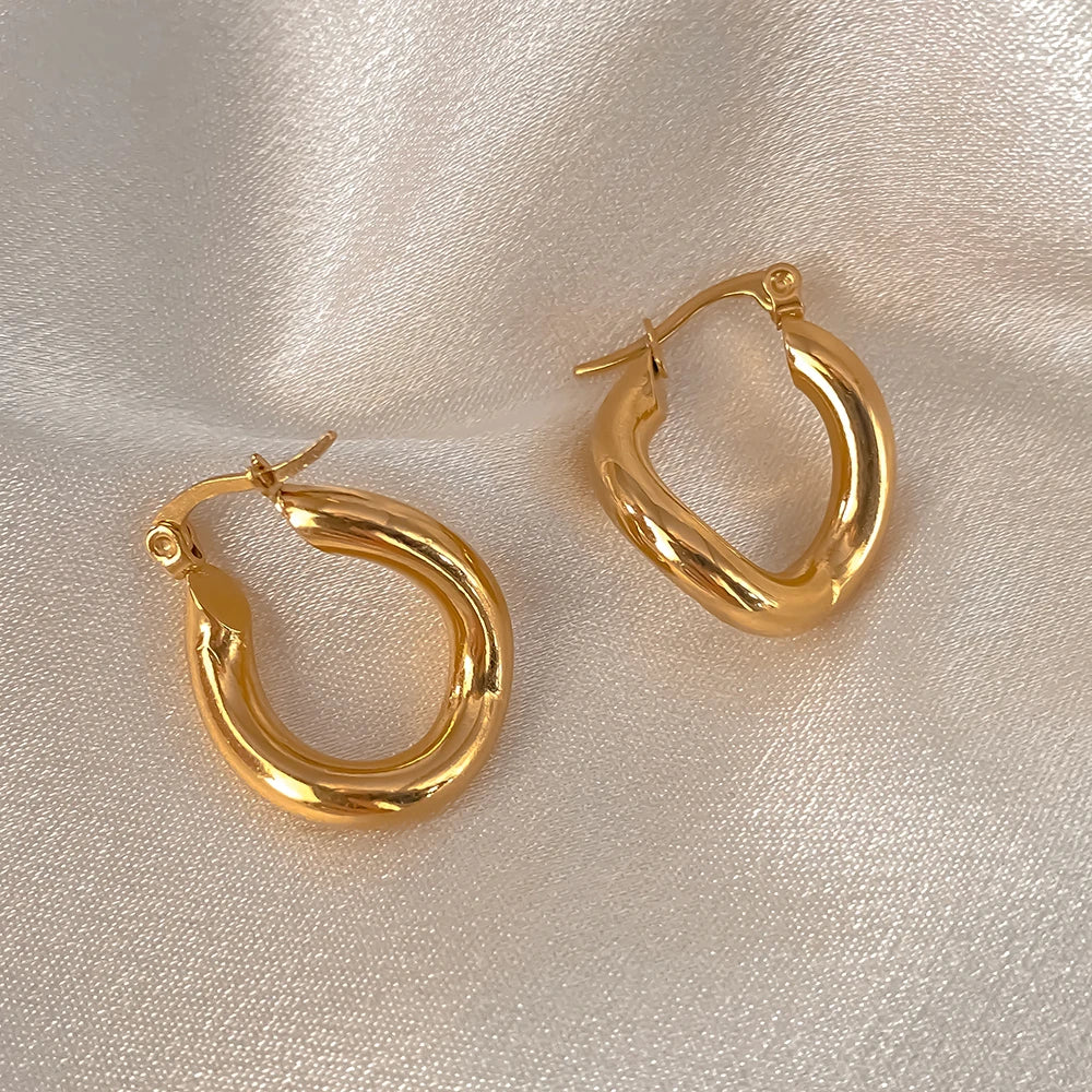 Wave Hoop Earrings